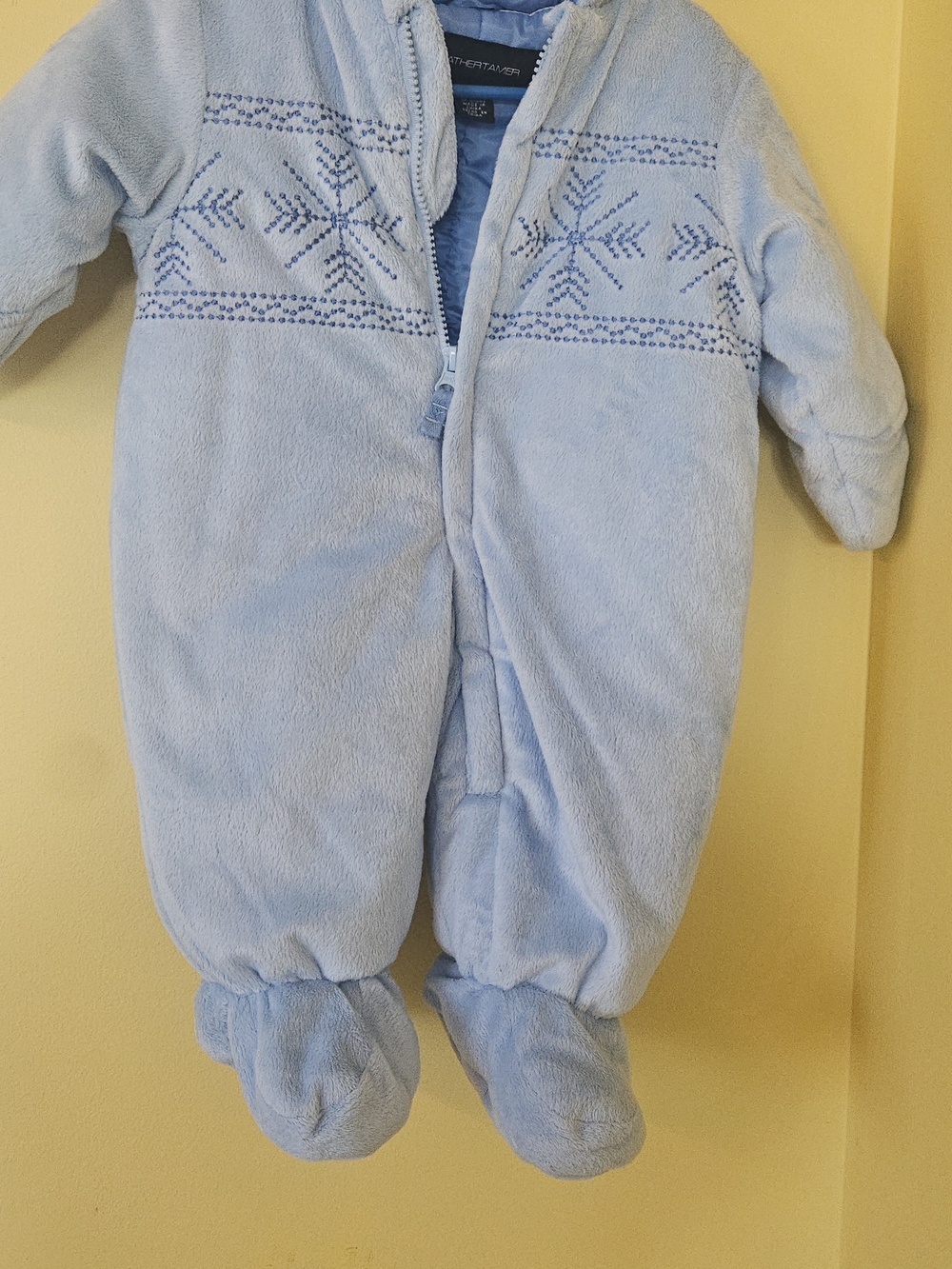 Carter's Baby Blue Fleece Footed One-Piece Snowsuit